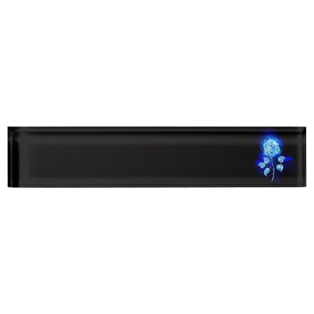 Porte-nom Pour Bureau Rose bleu brûlant (Devant)