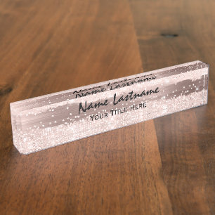 Porte-nom Pour Bureau Rose d'étincelle de l'organisateur d'événements