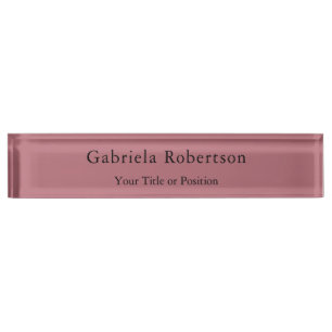 Porte-nom Pour Bureau Rose Gold Color Professional tendance moderne plai