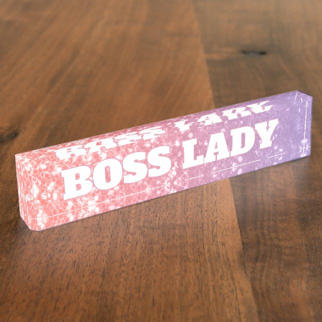 Porte-nom Pour Bureau Rose rose violet faux pétillants parties scintilla (Taille)