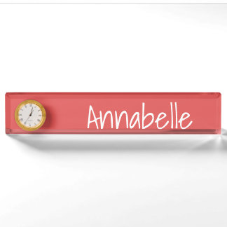 Porte-nom Pour Bureau Rouge flamant