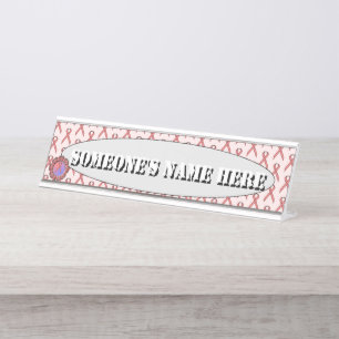 Porte-nom Pour Bureau Ruban rose standard par Kenneth Yoncich