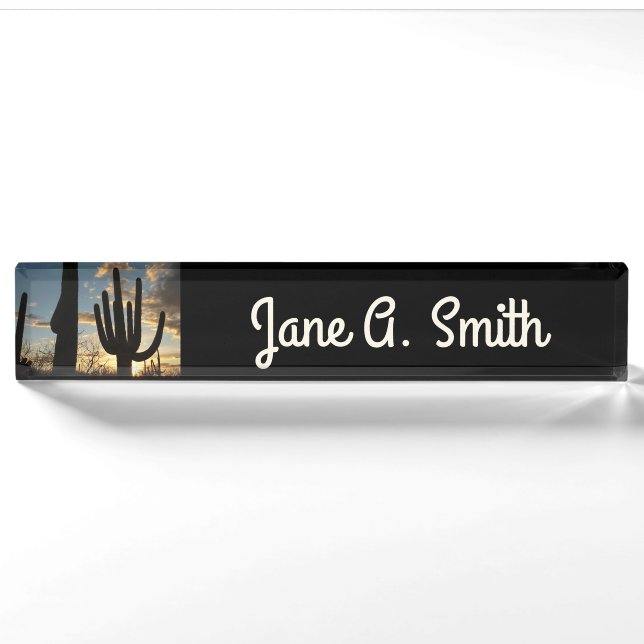 Porte-nom Pour Bureau Saguaro Sunset II Arizona (Devant)