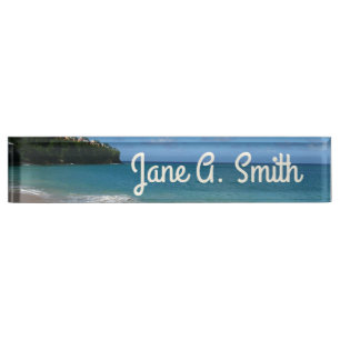 Porte-nom Pour Bureau Saint Lucia Beach Paysage tropical