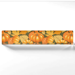 Porte-nom Pour Bureau Saison d'automne Halloween Citrouille Motif