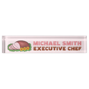 Porte-nom Pour Bureau Salade de jambon rose en tranches