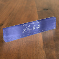 Sapphire Blue Foil Moderne Bracelet Script
