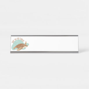 Porte-nom Pour Bureau Sauvez les tortues marines