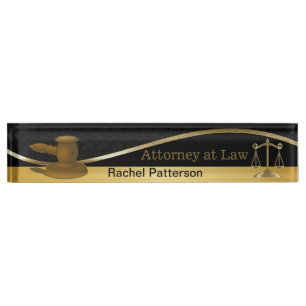 Porte-nom Pour Bureau Scales de justice  Droit  Avocat