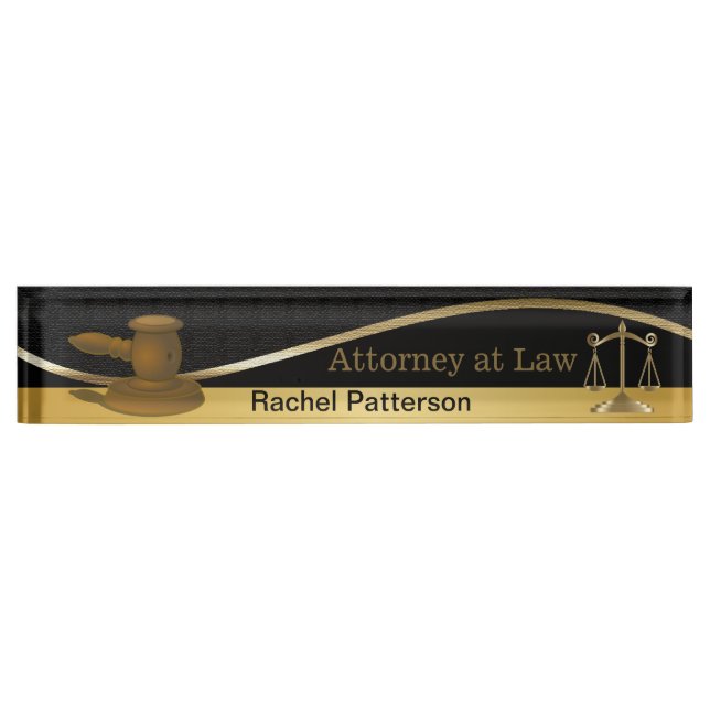 Porte-nom Pour Bureau Scales de justice| Droit| Avocat (Devant)