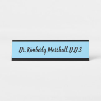 Porte-nom Pour Bureau Script Dentist Blue