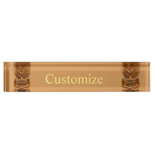Porte-nom Pour Bureau Sculpture Gold Tiki Thunder_Cove
