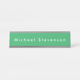 Porte-nom Pour Bureau Sea Green tendance moderne professionnel