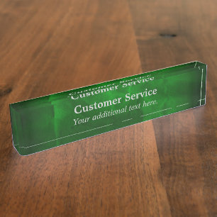 Porte-nom Pour Bureau Service client Green Gradient