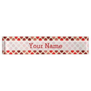 Porte-nom Pour Bureau Shades of Red Pois par Shirley Taylor