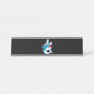 Porte-nom Pour Bureau Sibérie Husky Shark Jawsome Amoureux des chiens o
