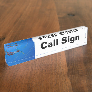 Porte-nom Pour Bureau Signal d'appel radio amateur et antenne