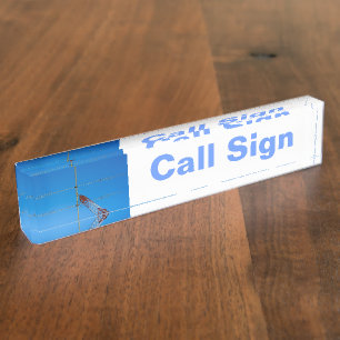 Porte-nom Pour Bureau Signal d'appel radio amateur et antenne 2