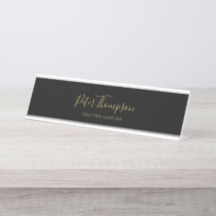 Porte-nom Pour Bureau Signature élégante du script d'entreprise