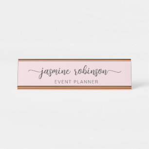 Porte-nom Pour Bureau Signature Monogramme Professionnelle Minimale De R