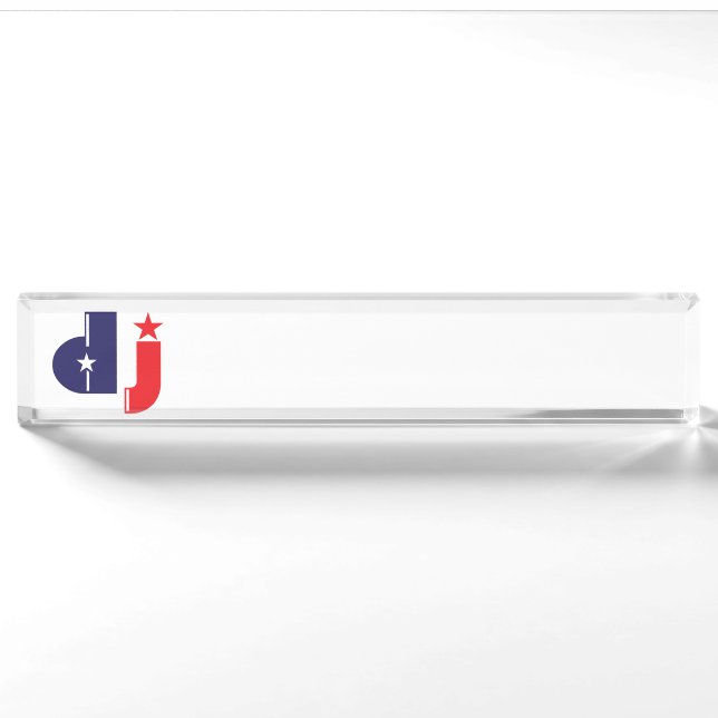Porte-nom Pour Bureau Signe DJ (Devant)