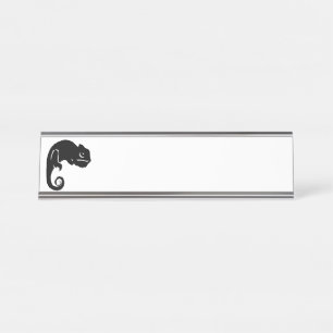 Porte-nom Pour Bureau Silhouette de Chameleon