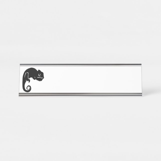 Porte-nom Pour Bureau Silhouette de Chameleon (Devant)