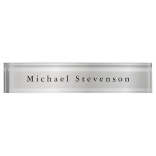 Porte-nom Pour Bureau Silver Grey tendance Moderne Unique