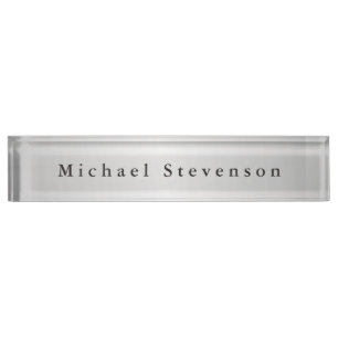 Porte-nom Pour Bureau Silver Gris moderne tendance Professional