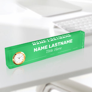 Porte-nom Pour Bureau Simple personnalisé Vert clair Minimaliste Moderne