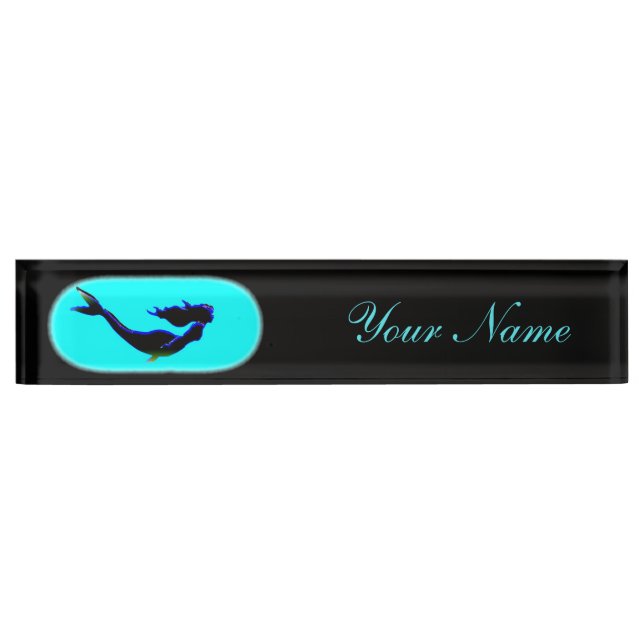 Porte-nom Pour Bureau sirène sous-marine de natation (Devant)
