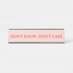 Porte-nom Pour Bureau Snarky et Sarcastic Sayayes en Blush et Rouge