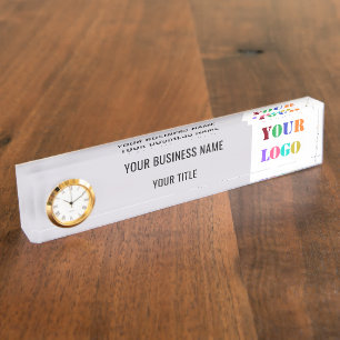 Porte-nom Pour Bureau Société personnalisée Votre logo Nom du bureau Nom