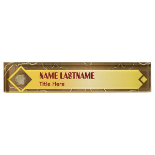 Porte-nom Pour Bureau Solidago élégant & Marron nom personnalisé