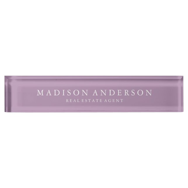 Porte-nom Pour Bureau Sophistiqué à Lilac| Plaque de nom de bureau (Devant)