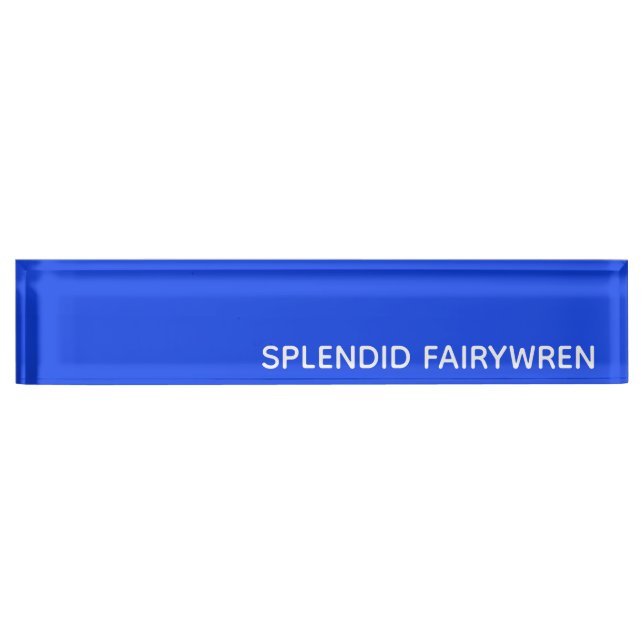 Porte-nom Pour Bureau Splendid Fairywren Blue Colour (Devant)
