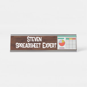 Porte-nom Pour Bureau Spreadsheet Expert - fun, nouveauté