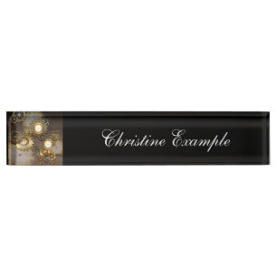 Porte-nom Pour Bureau Steampunk, horloges et vitesses