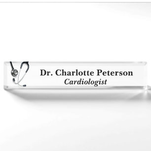 Porte-nom Pour Bureau Stéthoscope Médecin personnalisé