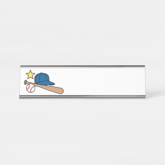 Porte-nom Pour Bureau Stuart de baseball (Devant)