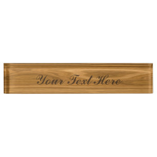 Porte-nom Pour Bureau Style en bois élégant de grain