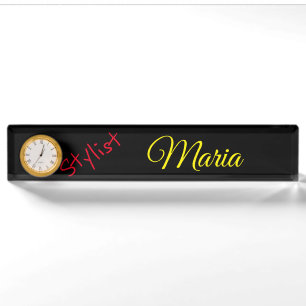 Porte-nom Pour Bureau Styliste et Barbers Nail Salon Nameplaques