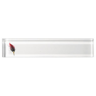 Porte-nom Pour Bureau Stylo rouge en plumes avec nib or