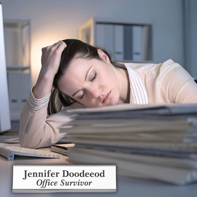 Porte-nom Pour Bureau Survivant du bureau Blanc (Créateur téléchargé)