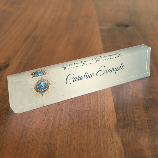 Porte-nom Pour Bureau Symbole de l'oeil allant égyptien, (Taille)