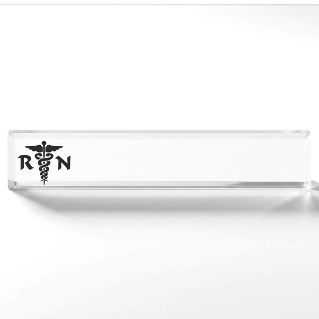 Porte-nom Pour Bureau Symboles Médicale d'infirmière de RN (Devant)