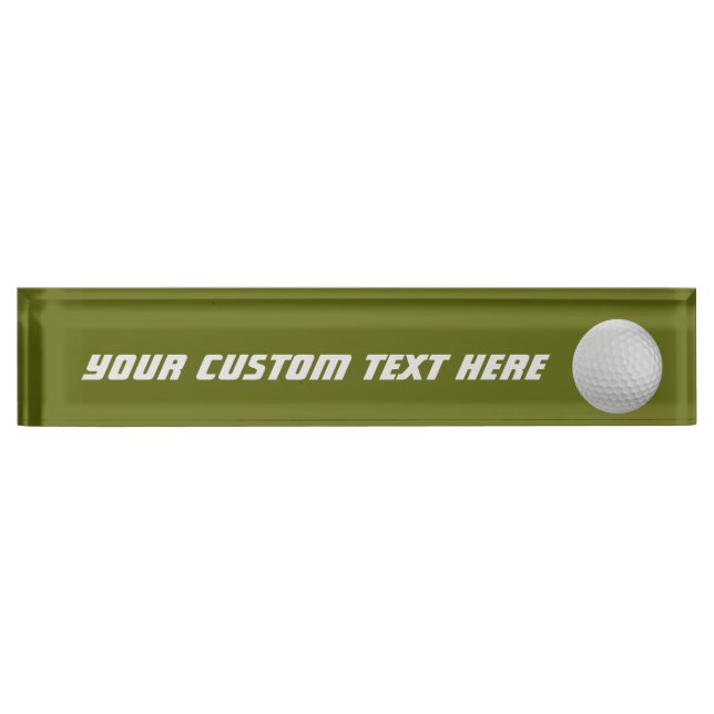 Porte-nom Pour Bureau Table de bureau personnalisée Golf Ball (Devant)