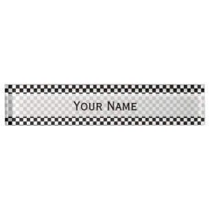 Porte-nom Pour Bureau Tableau de bord classique noir et blanc par STaylo