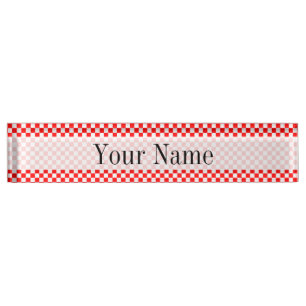 Porte-nom Pour Bureau Tableau de bord classique rouge et blanc par STayl