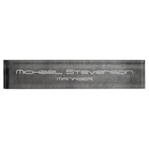Porte-nom Pour Bureau Tableau noir gris Motif Bureau d'affaires